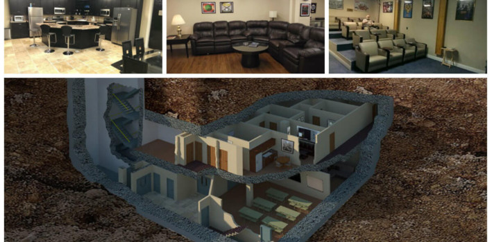 Conceptual drawings of underground bunkers