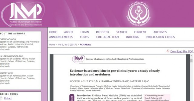 Evidence-Based Medicine in Pre-Clinical Years: A Study of Early Introduction and Usefulness